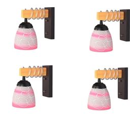 SOMIL Pink Glass Cylinder Printed Wall Lamps-image-72