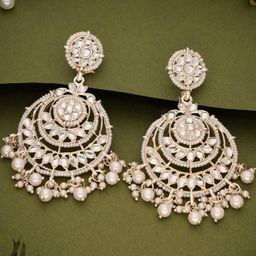 theostrichcollection Earring For Women and Girls Brass Silver Earring Set ()-image-1