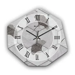 OLIVE TREE Grey & Grey Melange Printed Geometric Wall Clock image 4
