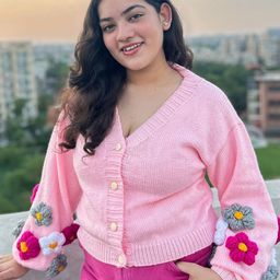 Velvery Women Floral Cardigan with Applique Detail-image-18