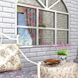 INDIAN ROYALS Grey & Black Printed Brick Peel and Stick Waterproof Wallpaper-image-8