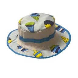 BAESD Unisex Kids Blue Self Design Sun Hat-33