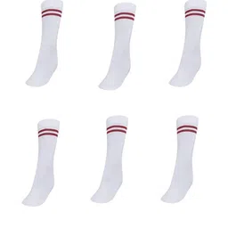 MUKHAKSH Boys Pack Of 6 White Calf Length Socks-picture-42