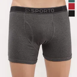 Sporto by Macho Men Pack Of 4 Mid Rise Cotton Trunk-picture-29