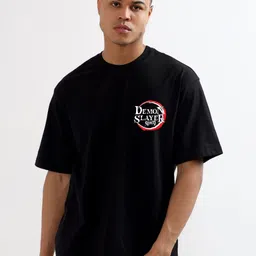 CODE OF HONOUR Typographic Printed Cotton Oversized T-shirt-picture-9