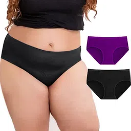 Diving Deep Women Pack of 3 Plus Size Cotton Low-Rise Hipster Briefs-image-45