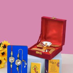 CraftVatika 5-Pcs Rakhi With Diya &Tilak With GreetingCard-37