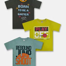 Here&Now X Game Begins Boys Set of 3 Assorted Printed T-shirts-2