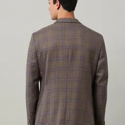 Arrow Checked Single Breasted Notched Lapel Collar Formal Blazer image 4