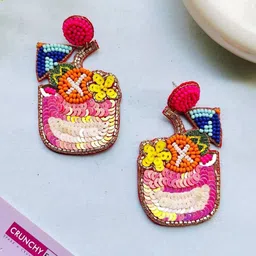Crunchy Fashion Artificial Beaded Contemporary Drop Earrings-image-93