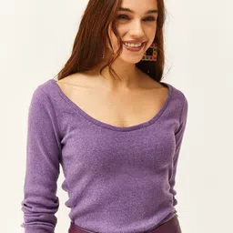 Olalook women solid scoop neck Cotton Top-picture-20