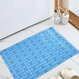 Kuber Industries Blue Anti Skid Bathroom Mat With Suction Cups & Drain Holes Bath Rugs-image-8