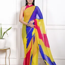 VL SAREES Colourblocked Poly Chiffon Designer Leheriya Saree-29