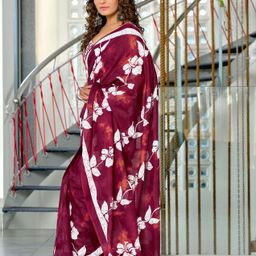 DIVASTRI Floral Block Print Saree image 3