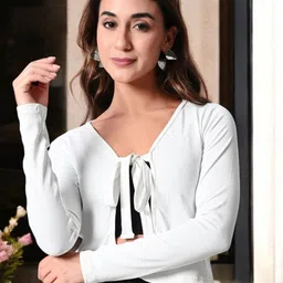 BAESD Tie-Up Neck Studded Top-image-57