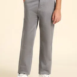 U.S. Polo Assn. Kids Boys Solid Slim Fit Mid-Rise Flat-Front Trousers-image-12