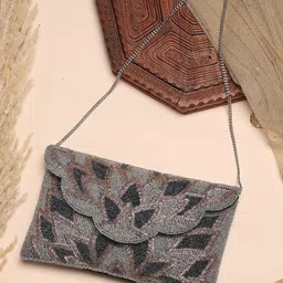 Anekaant Ethnic Motifs Embellished Structured Sling Bag-image-69