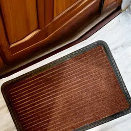 Gallery99 Brown & Black Striped Rectangular Anti-Skid Doormats-41