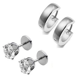 shobhram Set Of 2 Silver-Plated Contemporary Hoop Earrings-13