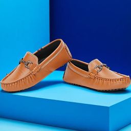 Freeplay Boys Tan Leather Loafers-image-4