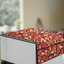 The Furnishing Tree Brown Printed Refrigerator Cover-image-109