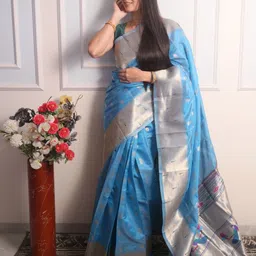Royal Rajgharana Saree Ethnic Motifs Woven Zari Paithani Sarees-picture-24