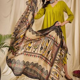 InWeave Women Regular Kurta with Palazzos & With Dupatta image 2