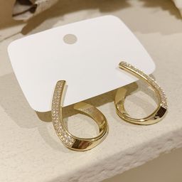 styledose Sterling Silver Gold Plated Artificial Stones Studded Contemporary Studs-6