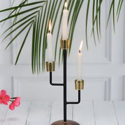 Maison Modern Black & Gold-Toned Mystique Triple Candle Holder-image-82