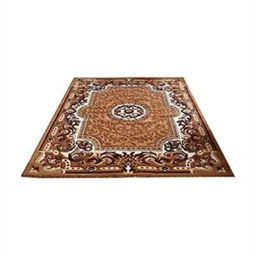 Samjeeda Handloom carpets Gold-Toned Geometric Anti-Skid Polyester Carpet-21