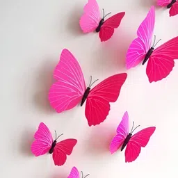 Asian royal 12Pcs Pink Printed Waterproof Wall Sticker-image-85