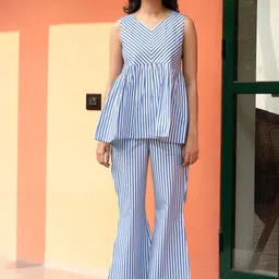 GULABOSITABO Striped Pure CottonTop With Trousers Co-ords-image-8
