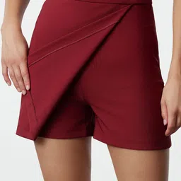 Trendyol Women Solid Mid-Rise Regular Fit Skorts Shorts-picture-19