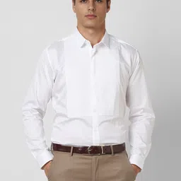 V Dot Men Spread Collar Textured Cotton Formal Shirt-image-93