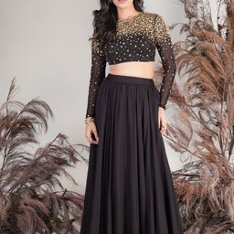 RIRASA Embellished Ready to Wear Organza Lehenga & Blouse-image-15