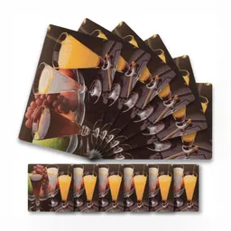 REVEXO 6Pc Red& Yellow Printed Rectangle Costers & Table Placemats image 4
