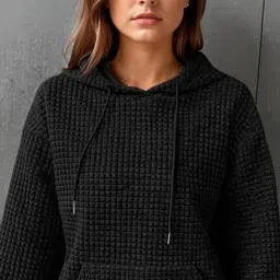 HERE&NOW Women Black Polyester Sweatshirts-picture-21