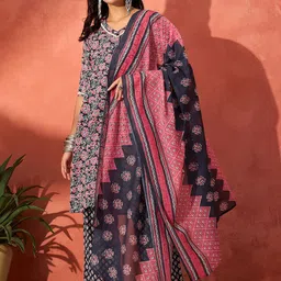 Sangria Women Printed Straight Kurta Set-picture-58