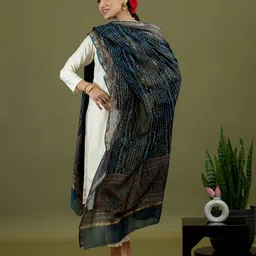 Ushvii Ethnic Motifs Printed Cotton Silk Dupatta-image-34