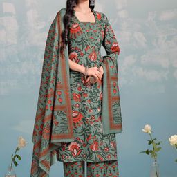 Varanga Women Floral Printed Regular Kurta with Trousers & With Dupatta-picture-34