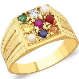 GenZcomplex Gold-Plated Brass Crystals Finger Ring-13