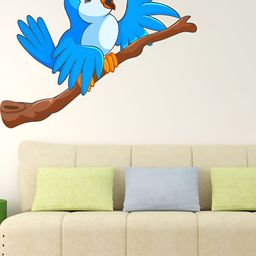 LANSTICK Blue & Maroon Bird Sing Self-Adhesive Wall Sticker-picture-30