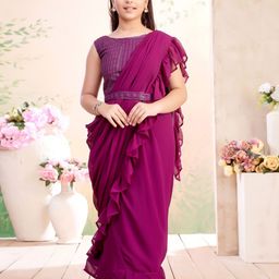 BAESD Girls Ruffles Ready To Wear Saree-picture-9