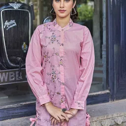 Flossy Women Floral Embroidered Cotton A-Line Above Knee Dress-image-53
