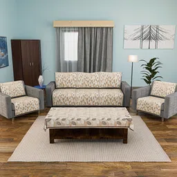 Kuber Industries Brown & Black Printed Velvet Sofa Cover-image-54