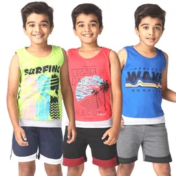 TotzTouch Boys 3 Printed Raw Edge T-shirt-43