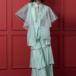 GloballyRonakRBafna Embellished Top With Palazzo Co-Ords-image-27