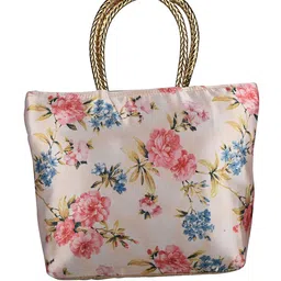 Kuber Industries Floral Printed Structured Shoulder Bag with Cut Work image 5