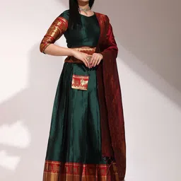 Payu Semi-Stitched Lehenga & Unstitched Blouse With Dupatta image 2