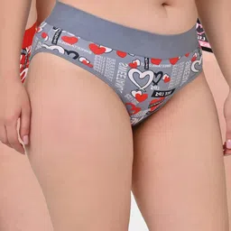 FiveFlag Set of 3 Mid-Rise Cotton Blend Hipster Multicolor Briefs-picture-13